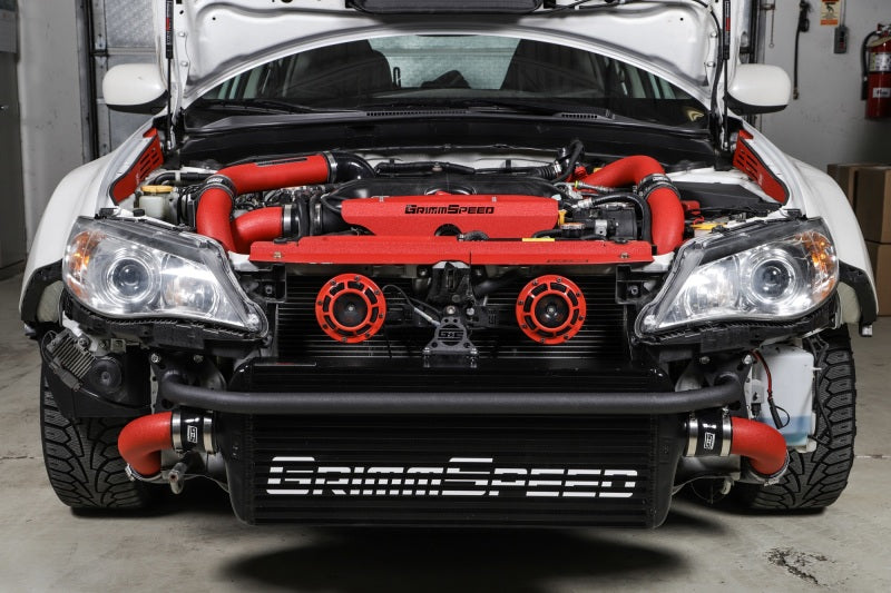 GrimmSpeed - Subaru 08-14 WRX - Front Mount Intercooler Kit (Black Core / Red Pipe)