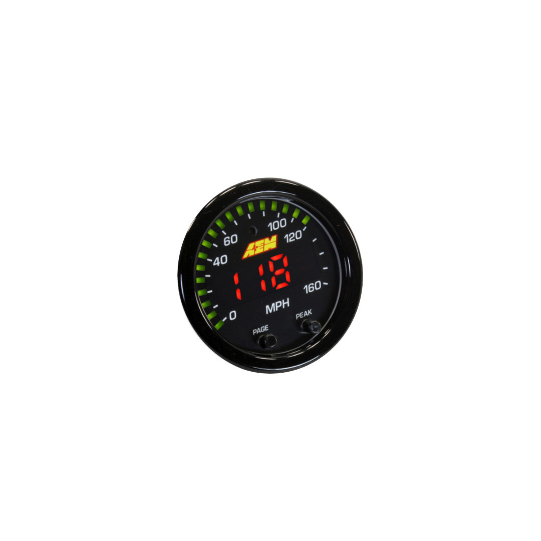 AEM - X-Series GPS Speedometer Gauge - (Black Bezel & Faceplate) – PREracing