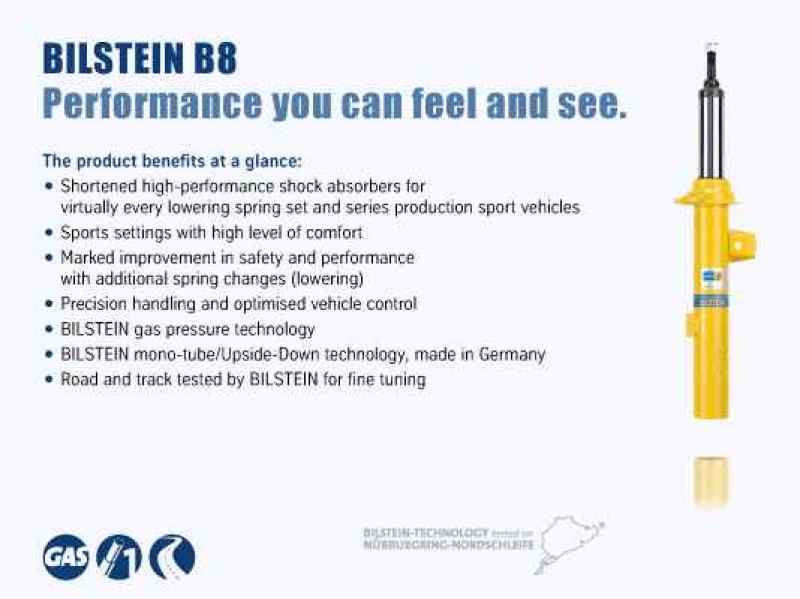 Bilstein B8 Series Sport Monotube Shock Absorber - Fits 15-18 Subaru WRX / 15-17 WRX STI