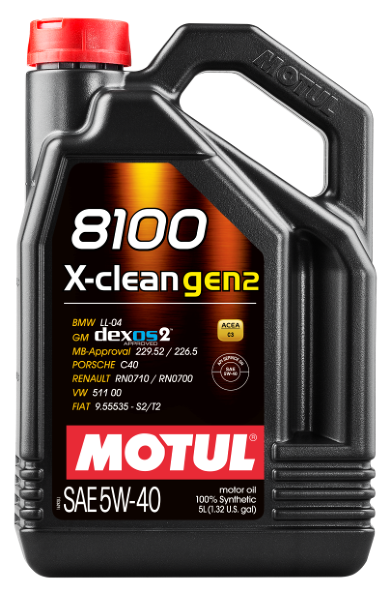 Motul 5L Synthetic Engine Oil 8100 X-CLEAN Gen 2 5W40 - Case of 4