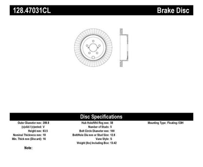 StopTech 13-17 Subaru BRZ Cryo Drilled Sport Brake Rotor - Left