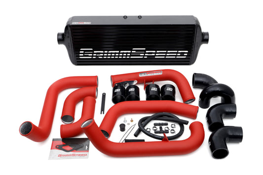 GrimmSpeed - Subaru 08-14 STI - Front Mount Intercooler Kit (Black Core / Red Pipe)