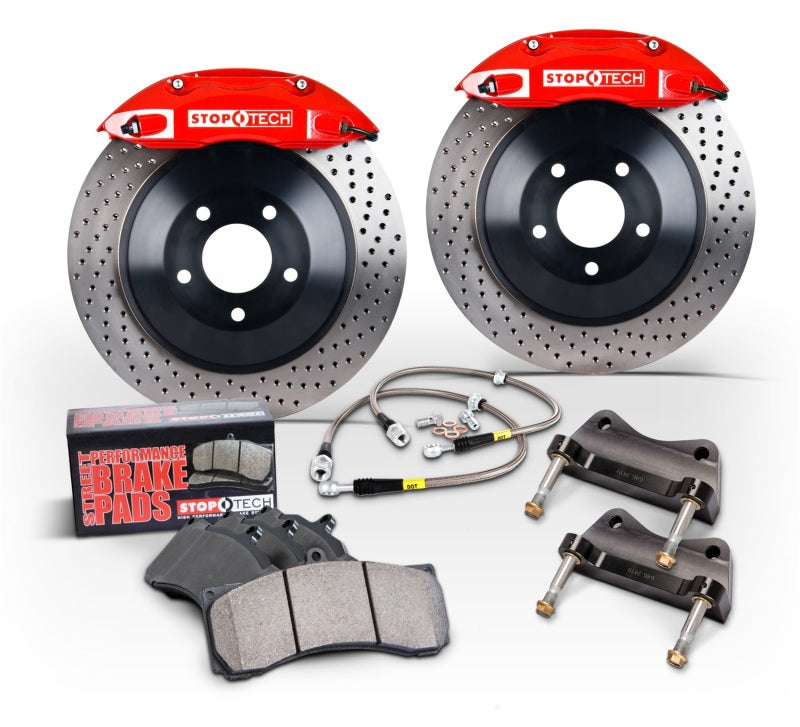 StopTech 13-16 Scion FR-S / 13-19 Subaru BRZ Front Red ST-40 Caliper 328x28 1pc Slotted Rotors