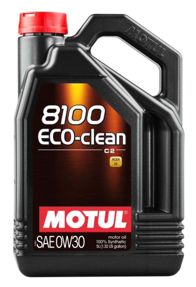 Motul 5L Synthetic Engine Oil 8100 0W30 4x5L ECO-CLEAN  ACEA C2 API SM ST.JLR 03.5007 - Case of 4