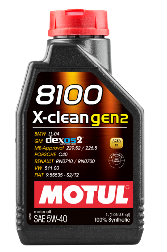 Motul 1L Synthetic Engine Oil 8100 X-CLEAN Gen 2 5W40 - Case of 19